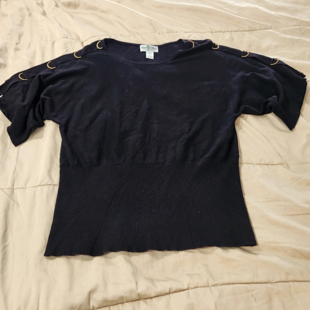 Black soft sweater top